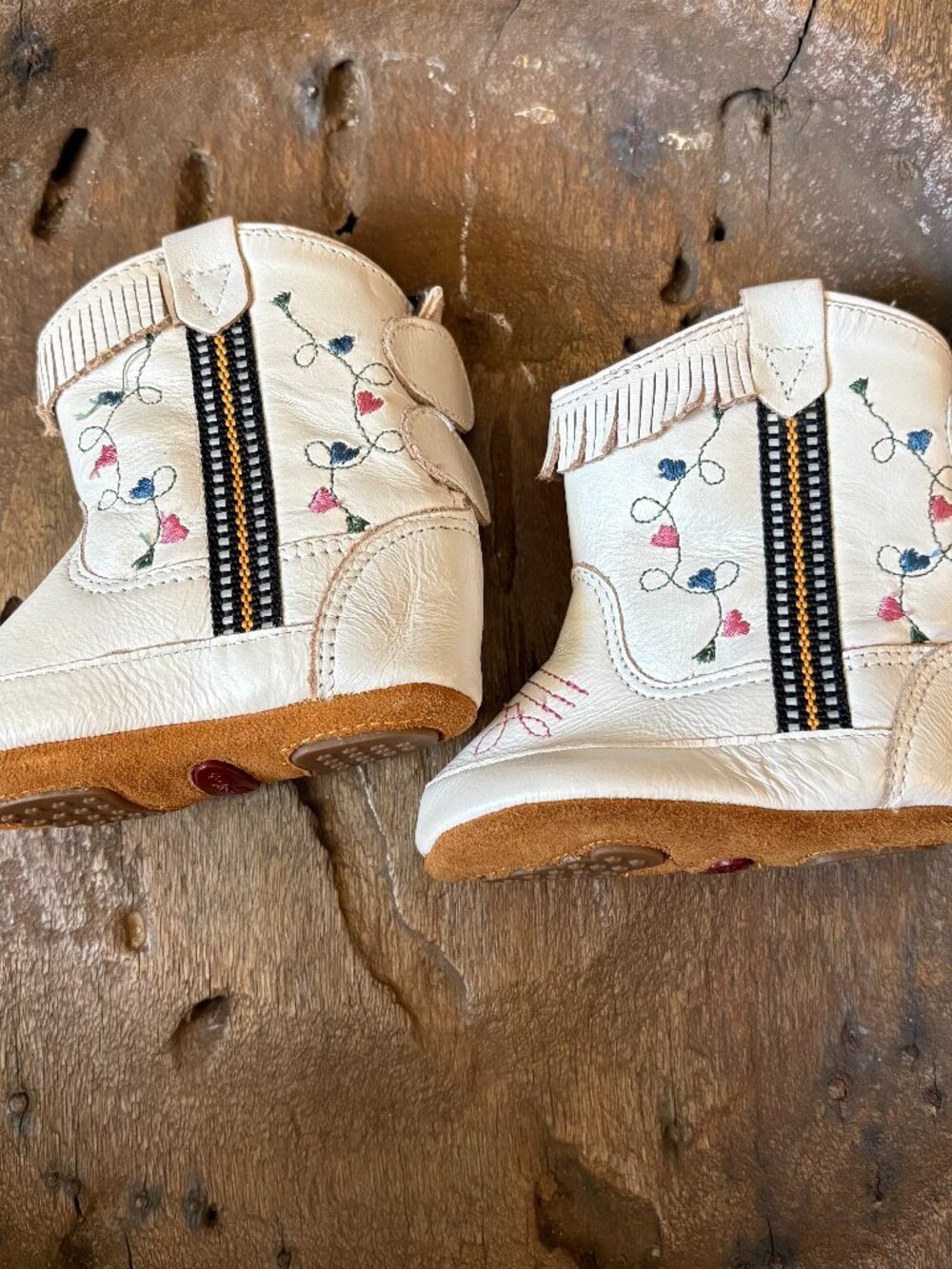 Old West Boots white leather cowboy cowgirl western boots baby girl size 1